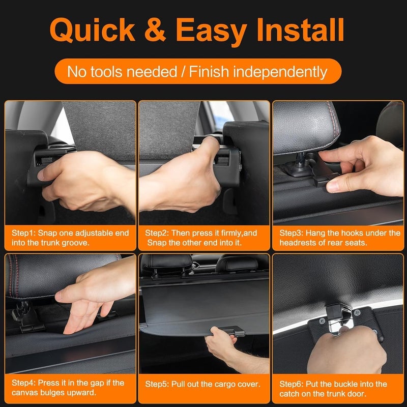 DiffCar ® Cargo Cover for Mazda CX5 2017-2025 | Car Accessories for Mazda CX-5 2025 2024 2023 2022 2021 2020 2019 2018 2017, Aluminum Retractable Cargo Cover Trunk Shield for CX5 Security Privacy - Image 5